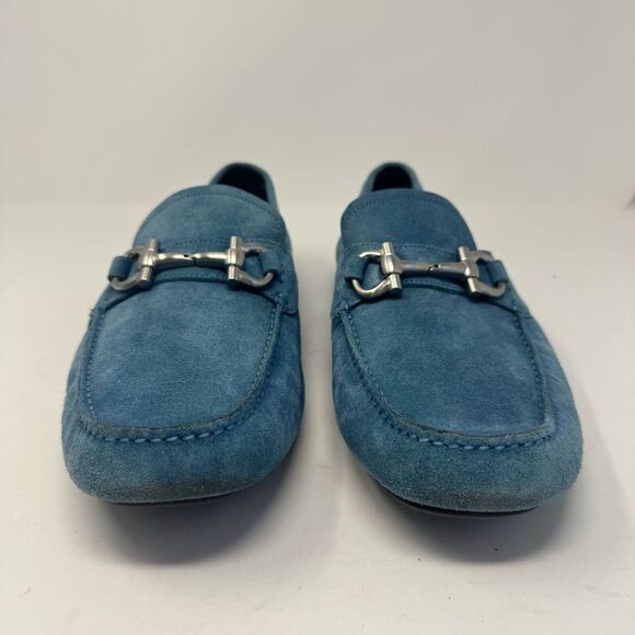 SALVATORE FERRAGAMO | Blue Suede Loafers Men’s Size 13 with Dust Bag main image 9